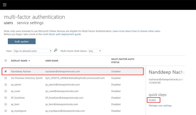 Configure Multi Factor Authentication For Office 365 Users